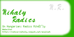 mihaly radics business card